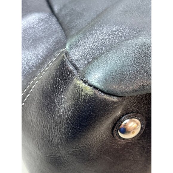 Coach East West Gallery pleated Leather Silver Tone Detail Shoulder Bag Sz M - Picture 14 of 16